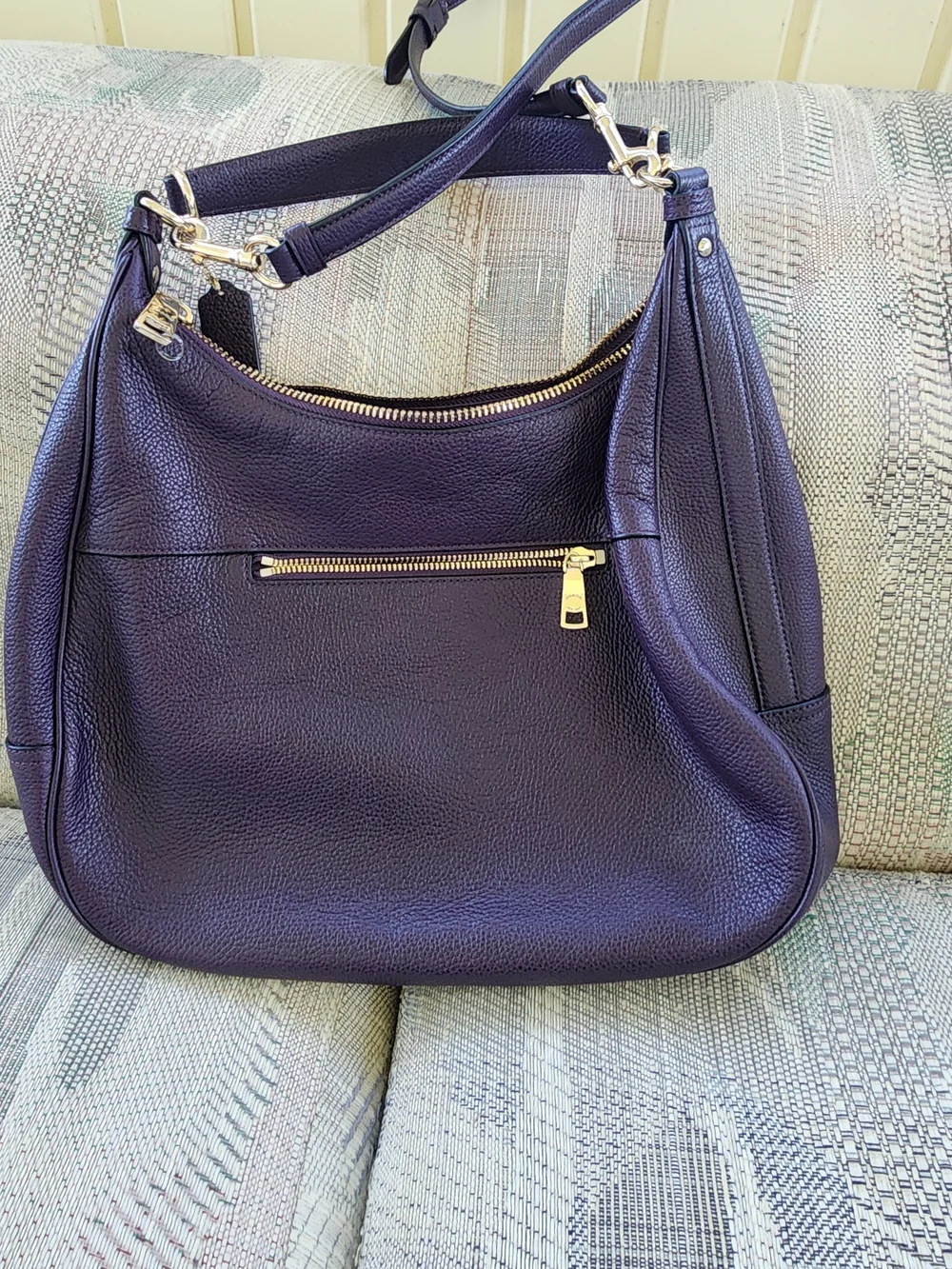 Coach Harley Purple Leather Hobo Bag